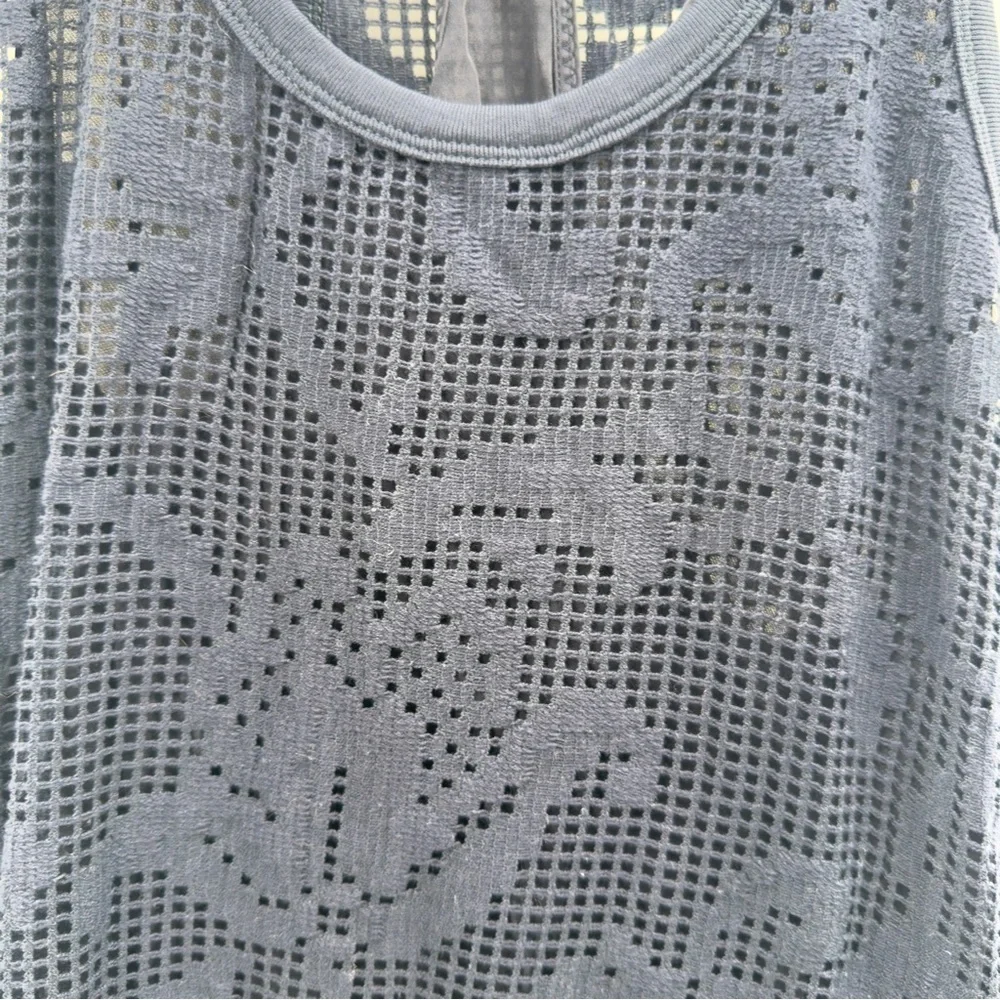 RAG & BONE New York $495 Navy Mesh Lace Lined Stella Midi Dress Size S - Picture 6 of 13